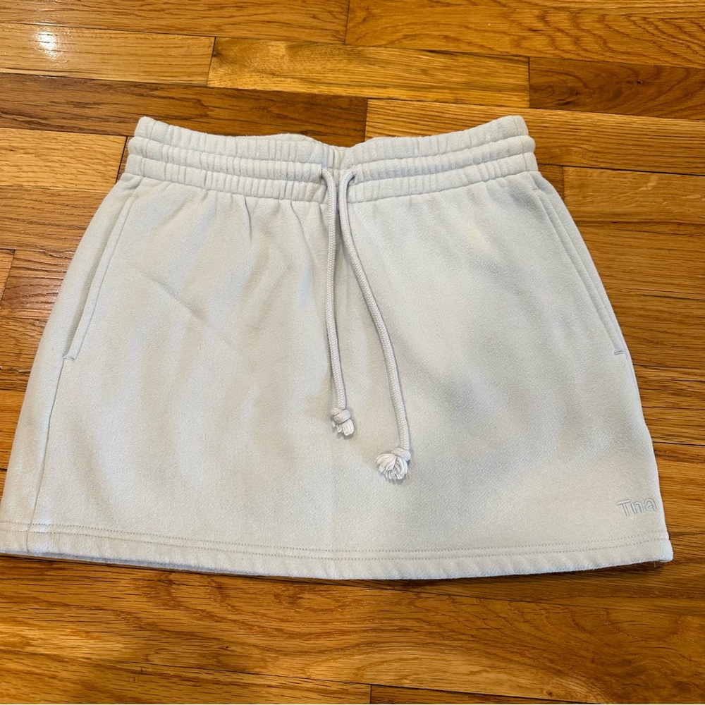 TNA Cozy Light Blue Drawstring Skirt